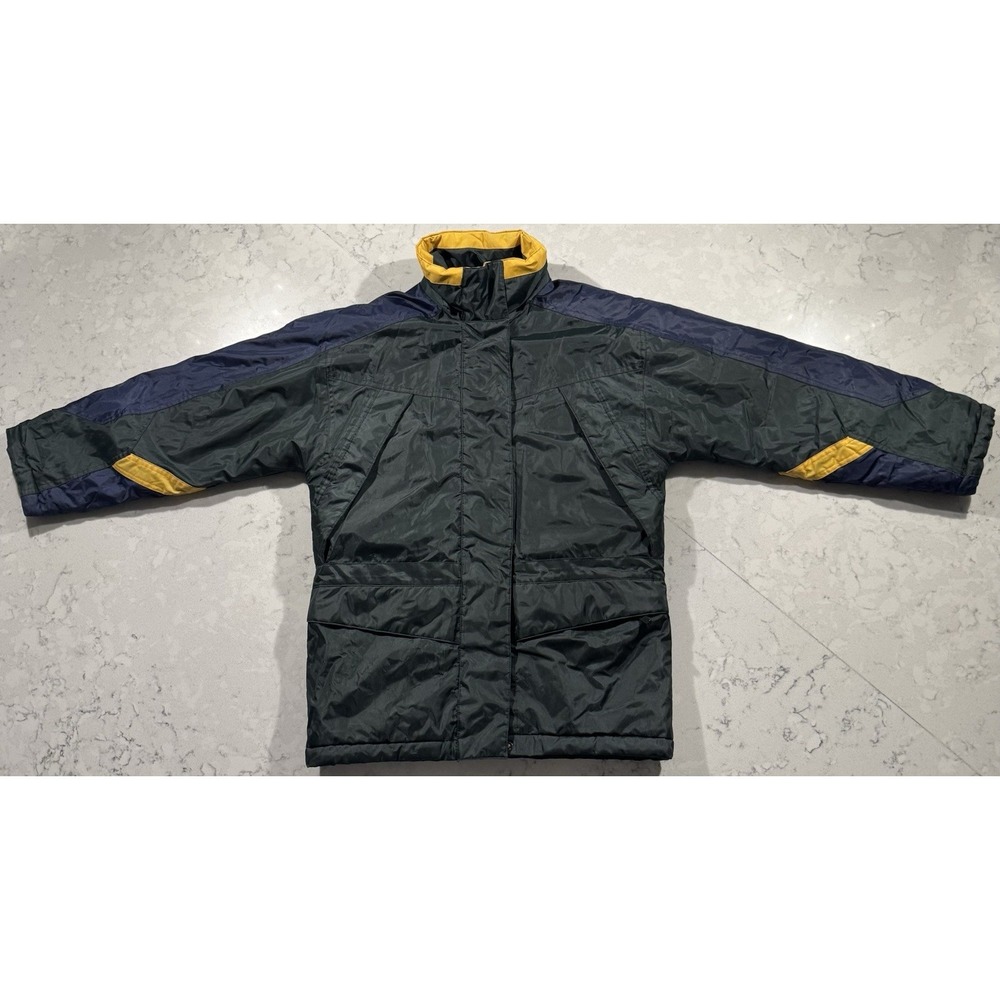 VTG 90s Pace Outdoors Jacket Boys Small 8 Green Nylon Insulated Mountain Gorp